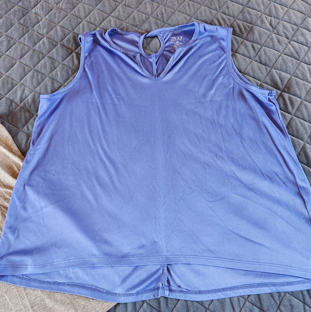 Womens Blue Sleeveless Workout Tank Top XL